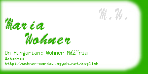 maria wohner business card